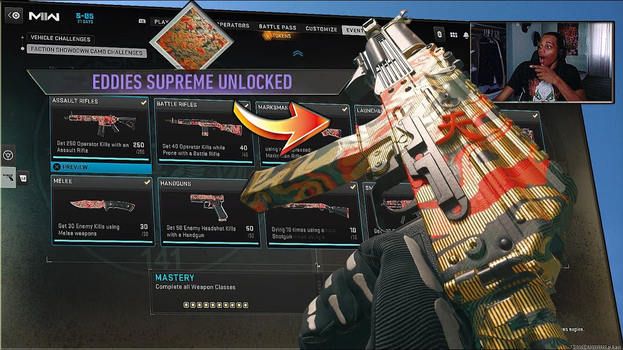 I UNLOCKED the EDDIES SUPREME  Mastery Camo in MW2 SEASON 5 IT'S BEAUTIFUL&hellip;😍