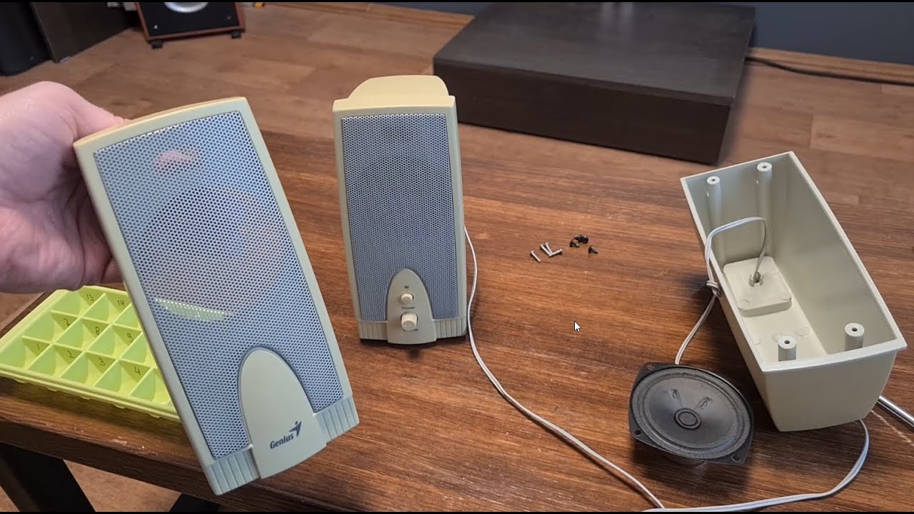 РЕСТАВРАЦИЯ СТАРЫХ КОЛОНОК ДЛЯ КОМПЬЮТЕРА GENIUS SP-06 ИЗ МОЕЙ ЮННОСТИ (КОЛОНКАМ 20 ЛЕТ)