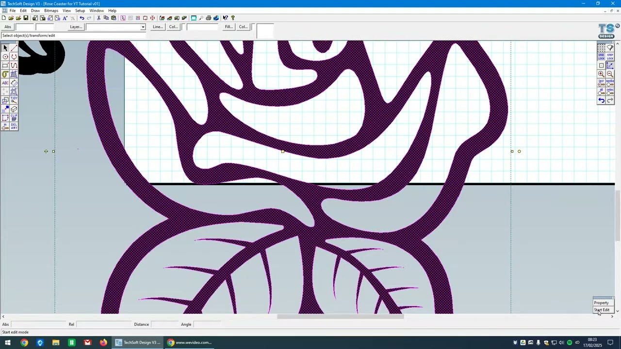 Rose Coaster made with Techsoft Design V3 - tutorial A