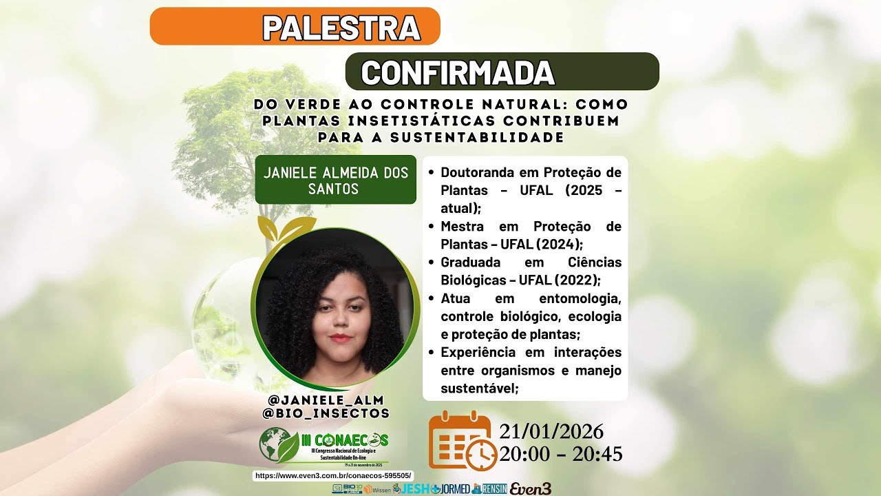 Palestra: Do Verde ao Controle Natural - Como Plantas Insetistáticas Contribuem para a Sustentab...