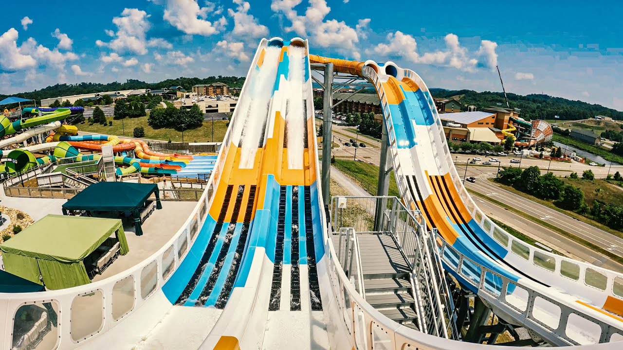 Amazing Dueling Water Coaster! The Edge at Soaky Mountain