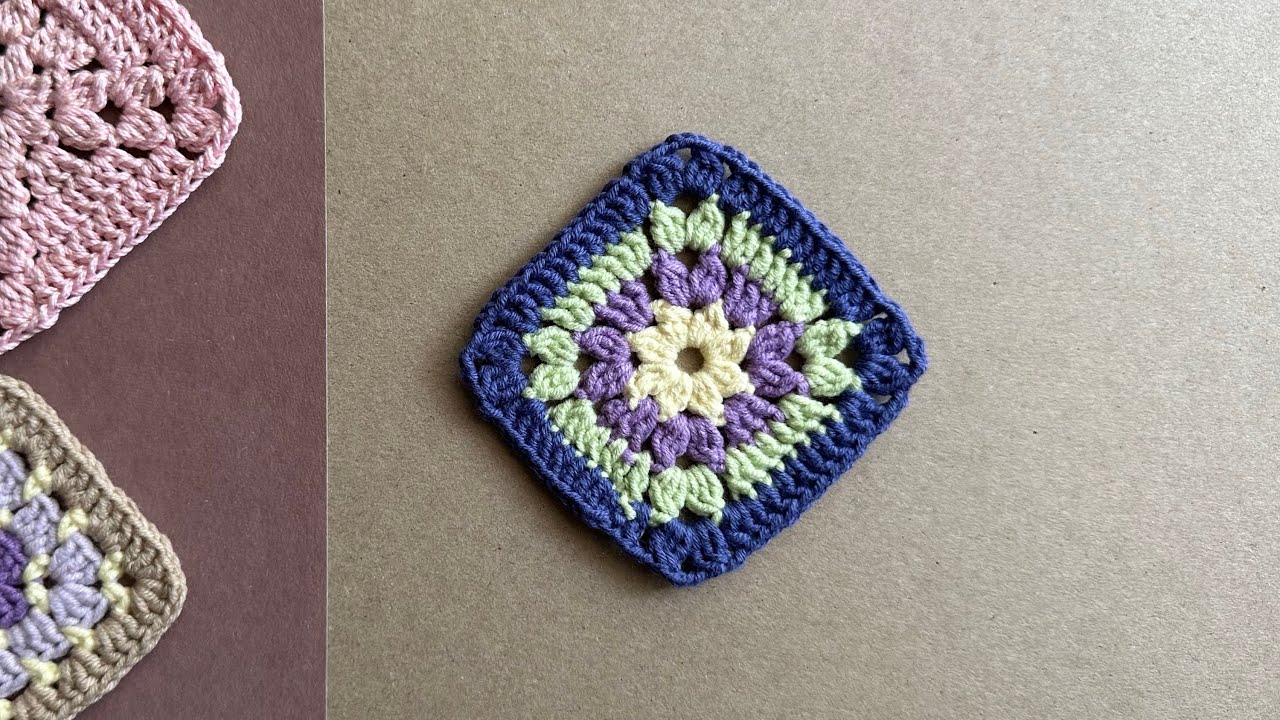 мк: в'язаний КВАДРАТ гачком,  варіант 3