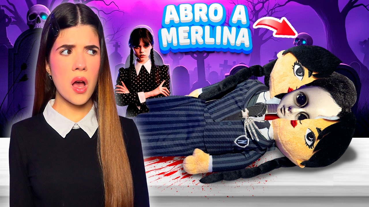 ABR&Iacute; el PELUCHE de Merlina🖤 y descubr&iacute; su ESQUELETO PODRIDO REAL😖| Ani Cat😻