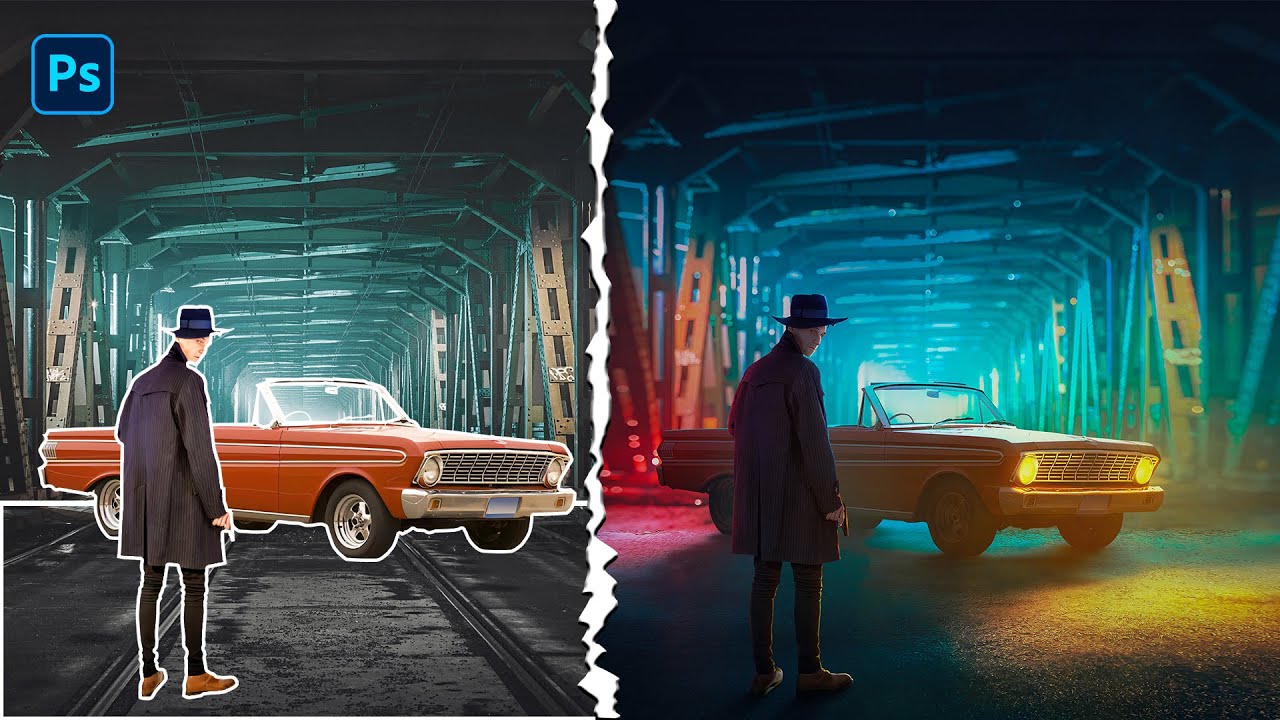 Photoshop Manipulation | Cinematic Car | Blend Images & Color grade | Speed Tutorial Video