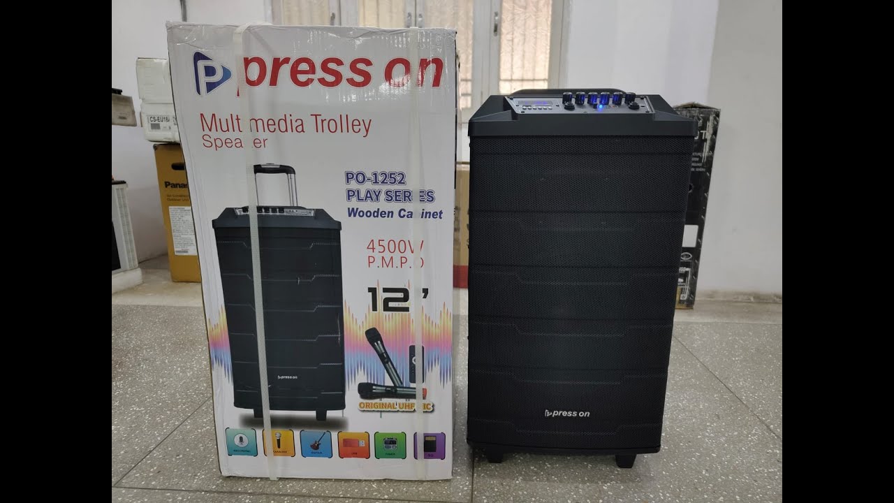 Press On PO 1252 Play Series Portable Trolley speaker #portablespeaker #bluetoothspeaker #speaker
