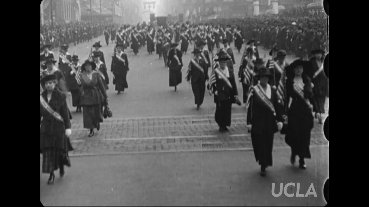 Footage of the women's suffrage movement, 1910s-1920 (silent)