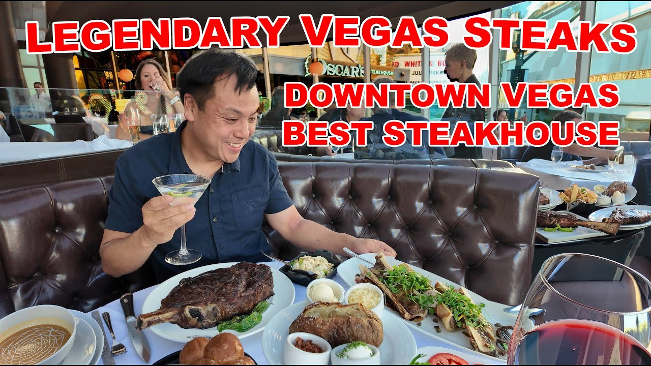 Legendary Steakhouse in Downtown Las Vegas!  Classic Steak Feast at the Iconic Oscar's Steakhouse