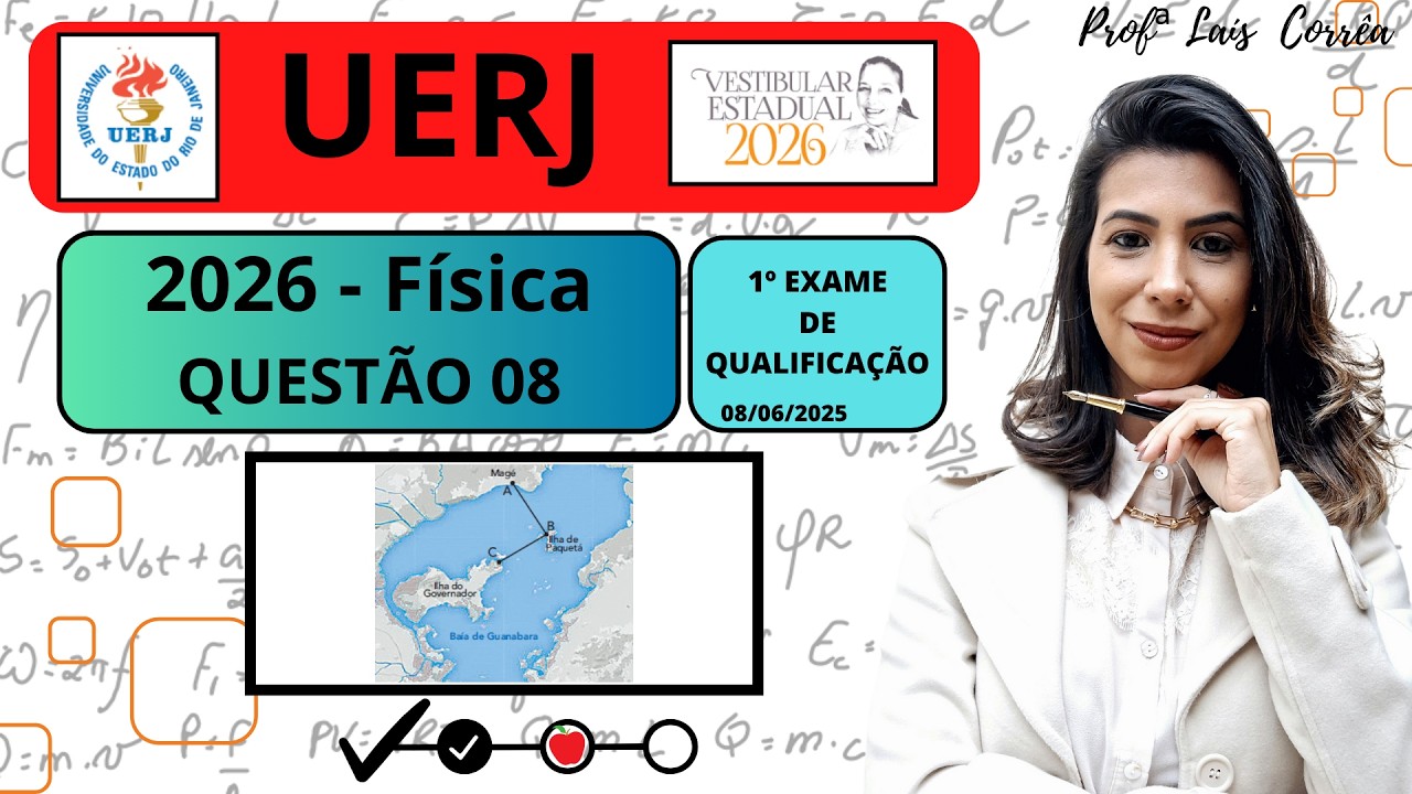 🔵 FÍSICA / UERJ 2026 / QUESTÃO 8 / 1° EQ / CObserve, ainda na imagem da Baía de Guanabara, os (...)