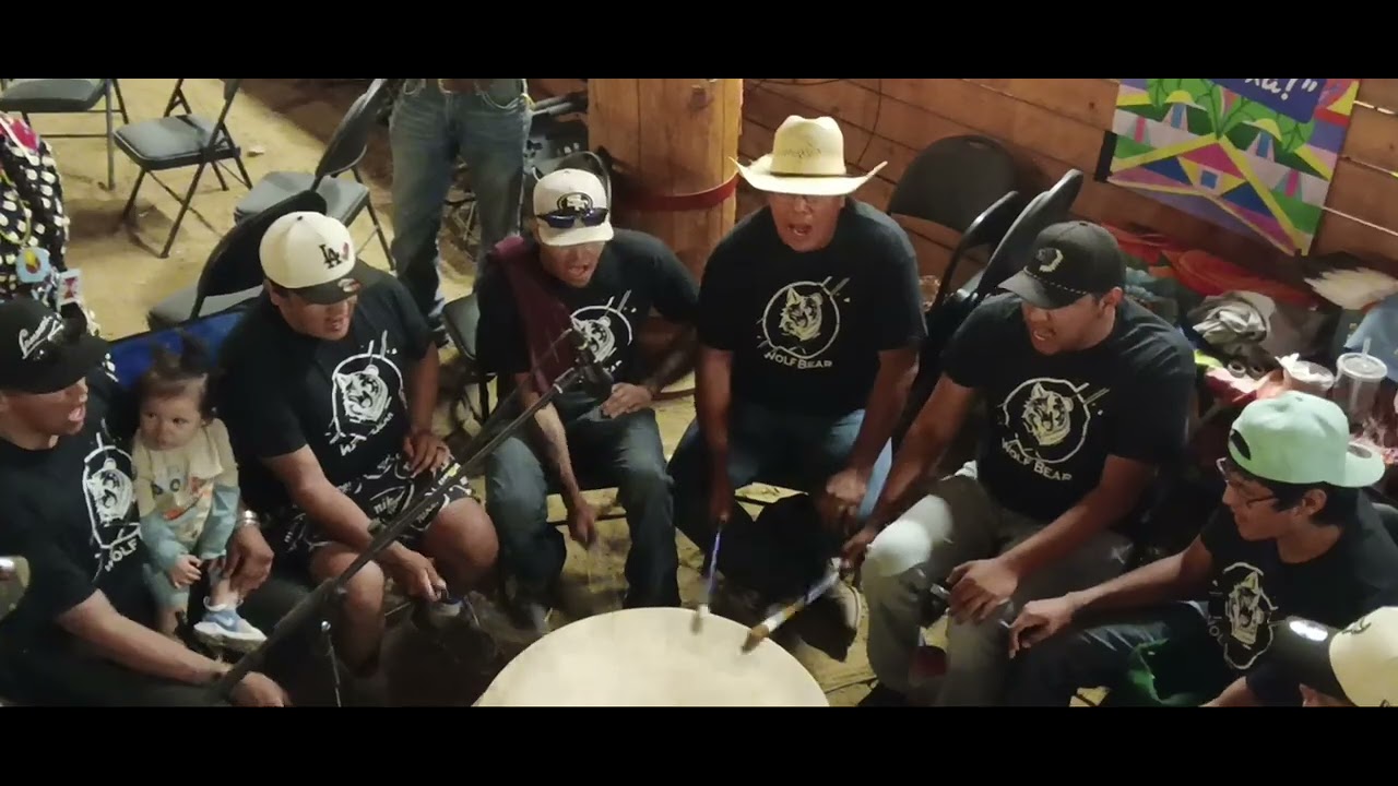 WolfBear Crow Fair 2025 Pow-Wow host drum. A'ho Godspeed 