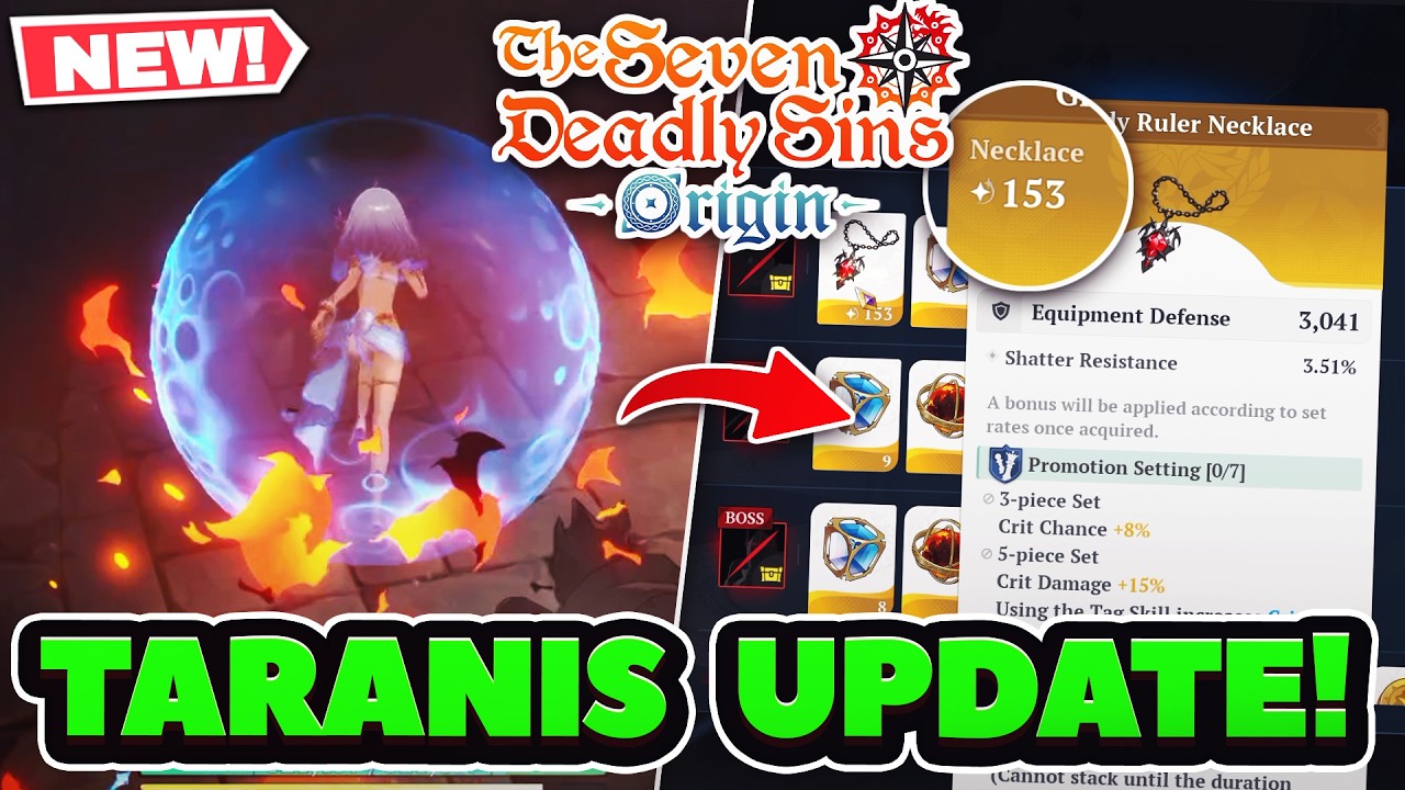 NEW TARANIS UPDATE! HOW TO FARM 160 GEAR! TIPS & TRICKS! | 7DS: Origin