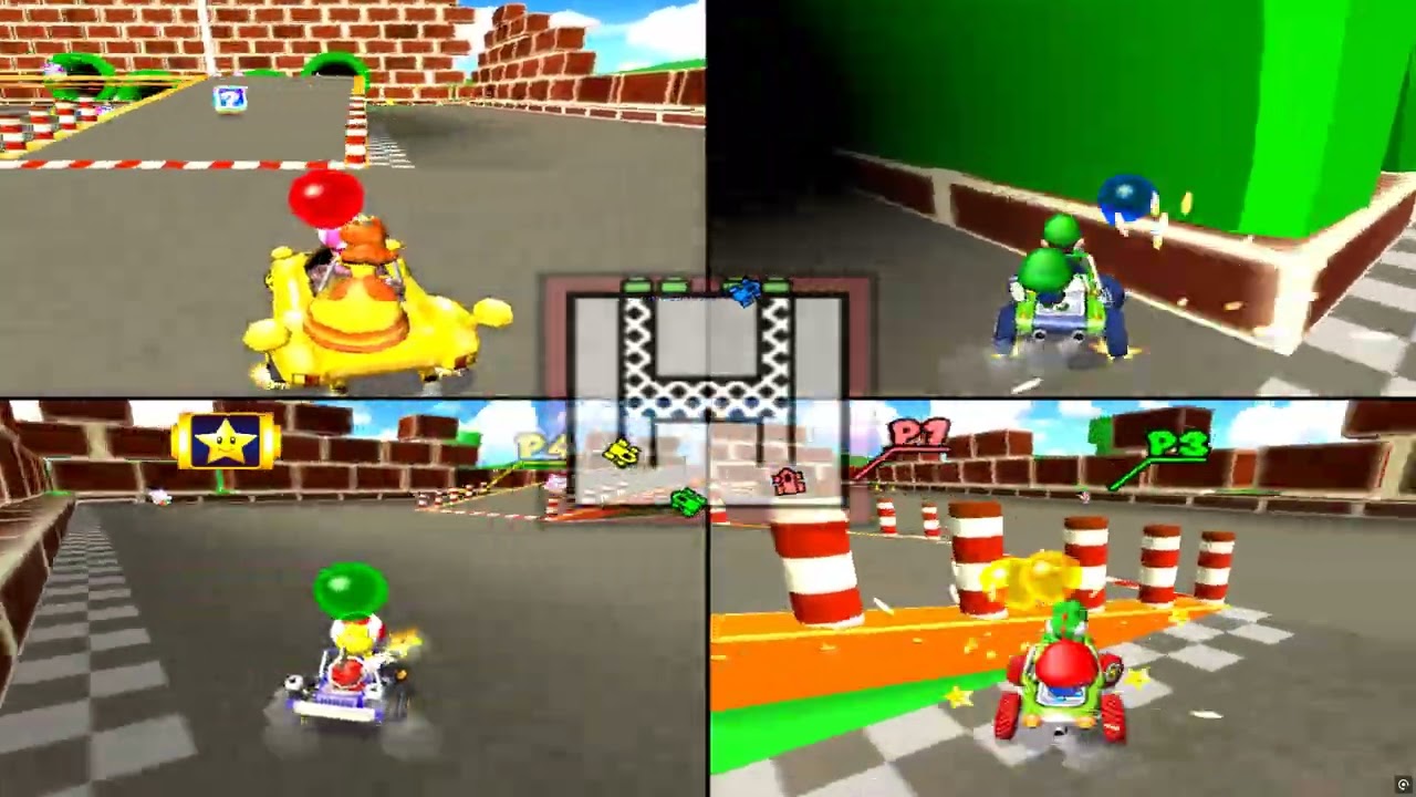 Mario Kart: Double Dash: Battle mode. (Part 5) {4-Players} [4K/60]
