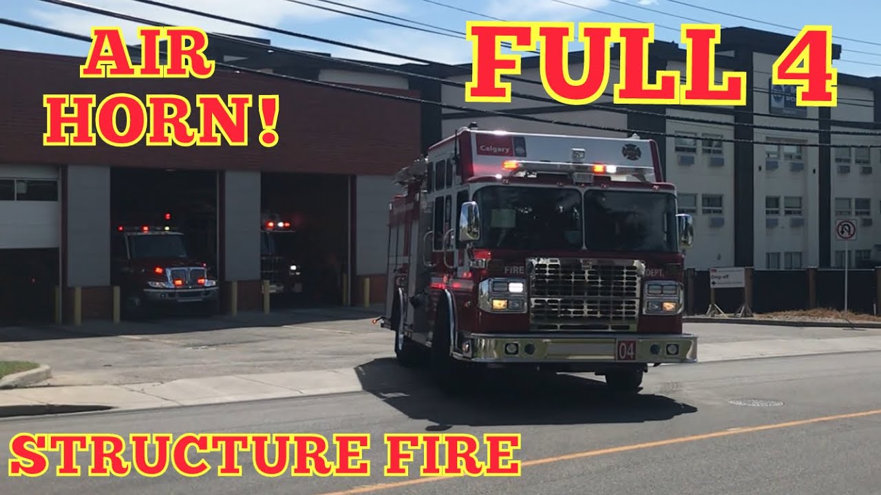 **EVERYONE GOES/LAY THE HORN** FULL Calgary Station 4 & Ladder 1 Responding To A Building Fire | CFD