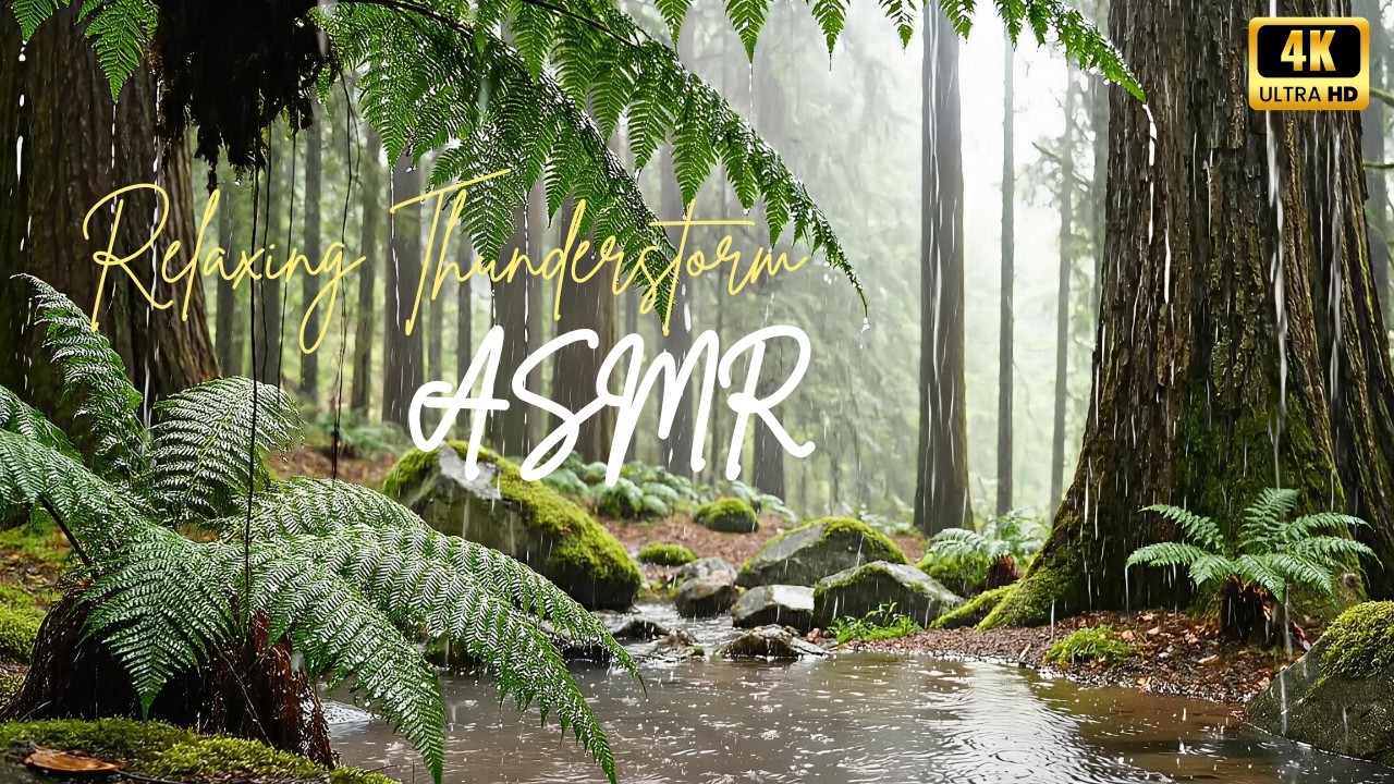 [8 hours] Deep Forest Storm: Rain and Thunder ASMR for Sleep & Study no background musi