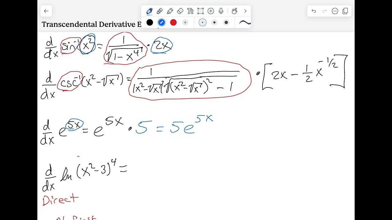 Implicit Differentiation with Transcendental Functions Example