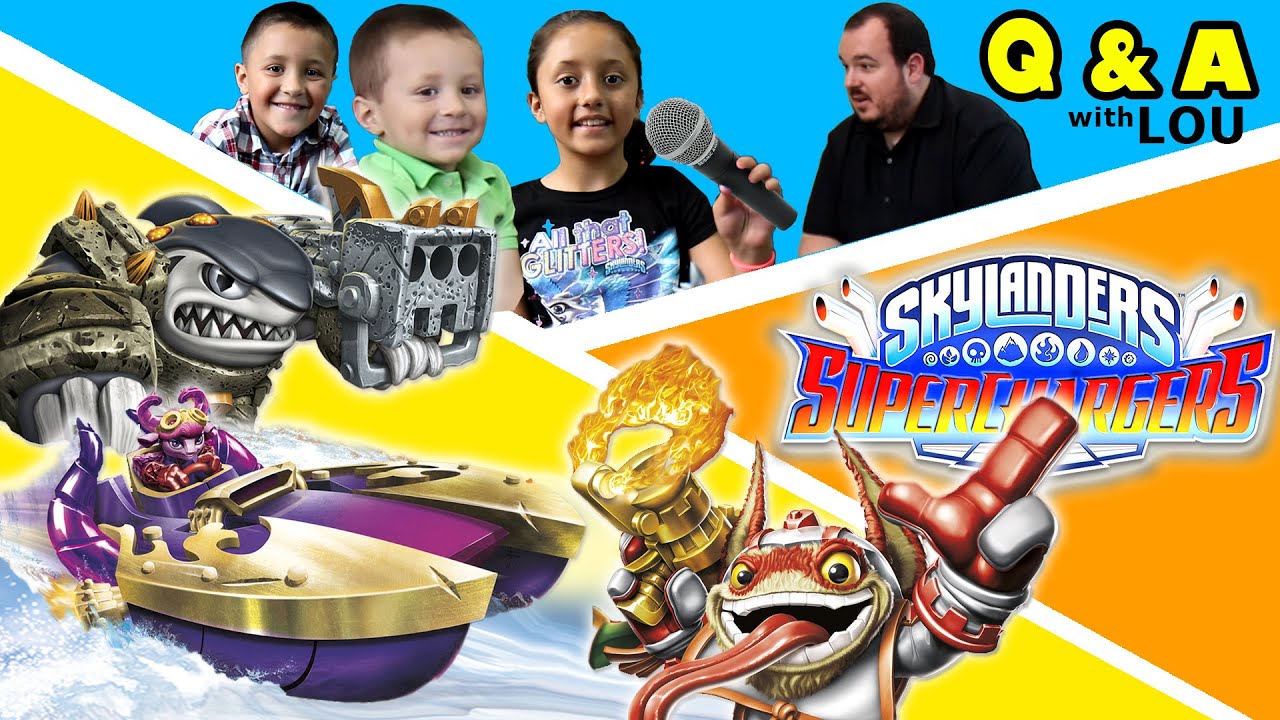 SKYLANDERS SUPERCHARGERS Q&A INTERVIEW w/ SKYLANDER BOY AND GIRL & LOU - Do You Have Questions???