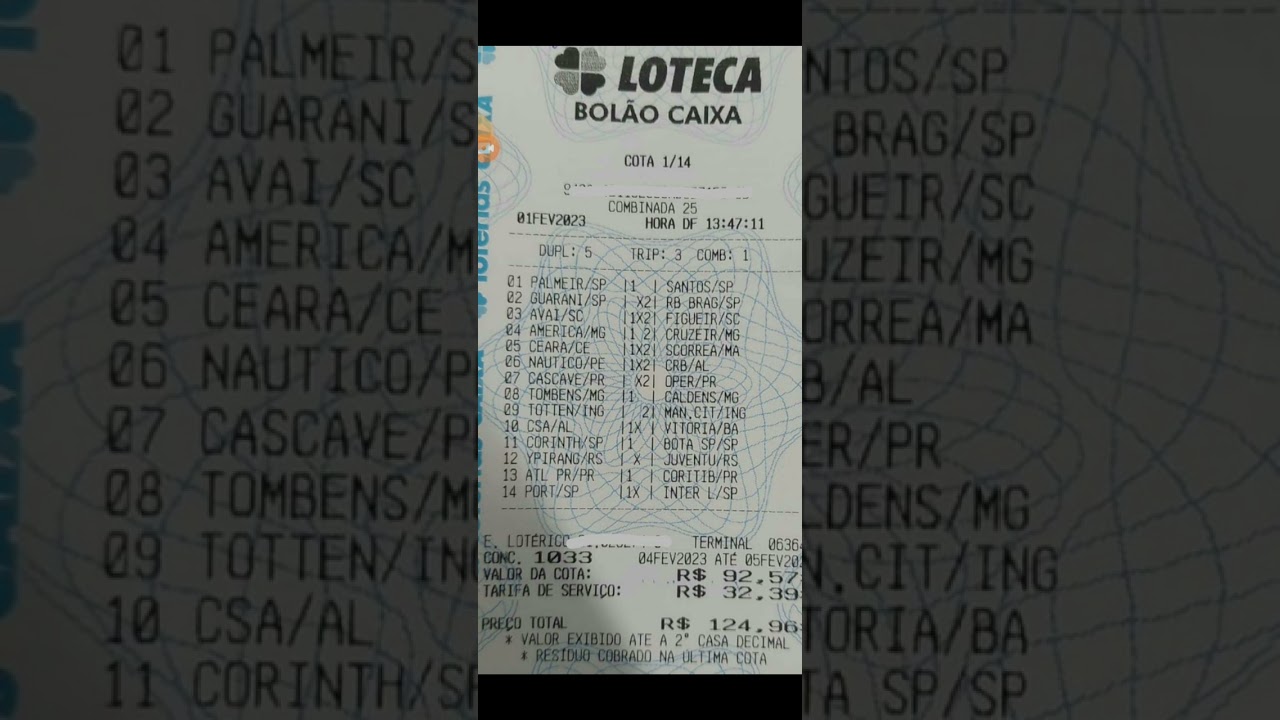 Loteca 1033. 3T e 5D.  pr&ecirc;mio 1.800.000.00. Lotobol &eacute; Lotofake cuidado.
