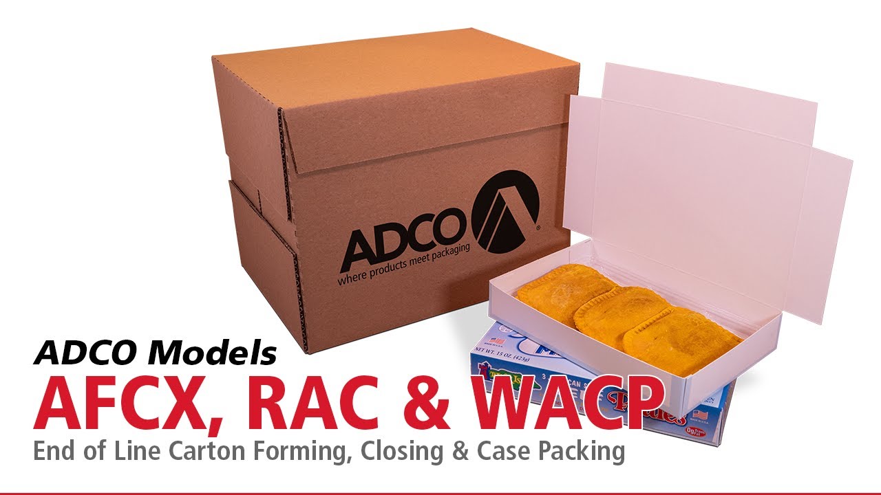 ADCO Models AFCX, RAC & WACP - End of Line Carton Forming, Closing & Case Packing