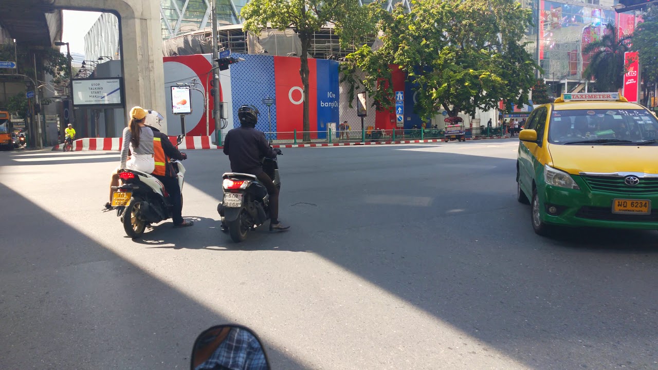 Bangkok city ride in a Grab Bike