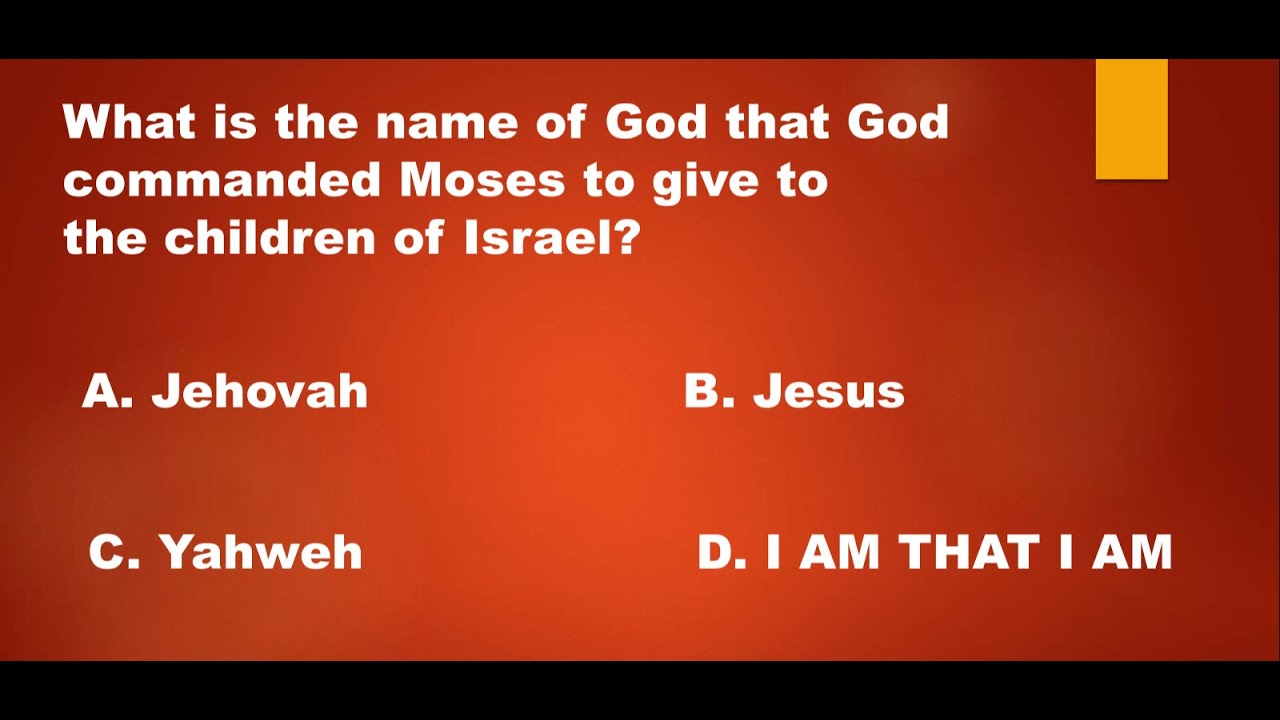 BIBLE TRIVIA #7 Test your BIBLE knowledge! - Exodus Chapters 3 and 4