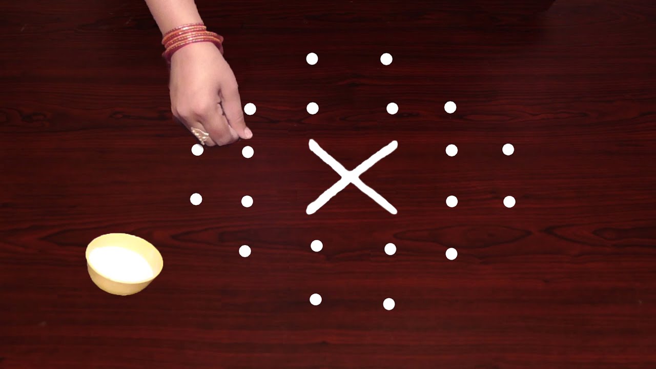 Simple Rangoli 6x2x2 Dots Video And Kolam Designs for Underground Building