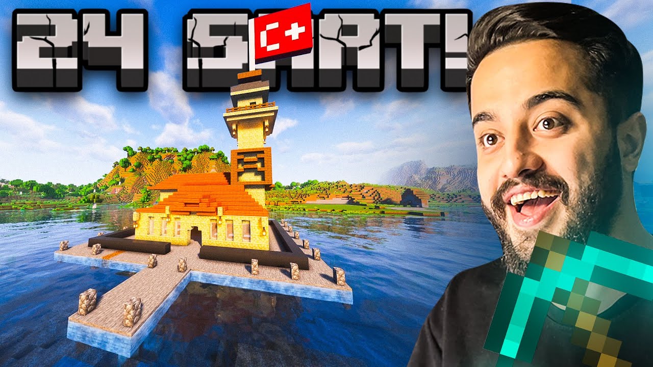 KÖYÜMÜZE 5 KİŞİ 24 SAAT'DE KIZ KULESİ YAPTIK! MİNECRAF'IN EN İYİSİ! 28. Bölüm