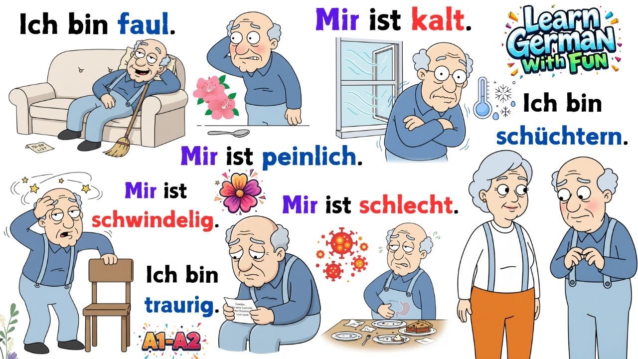 Learn German with Fun | 25 Adjectives For Beginners 👌😁