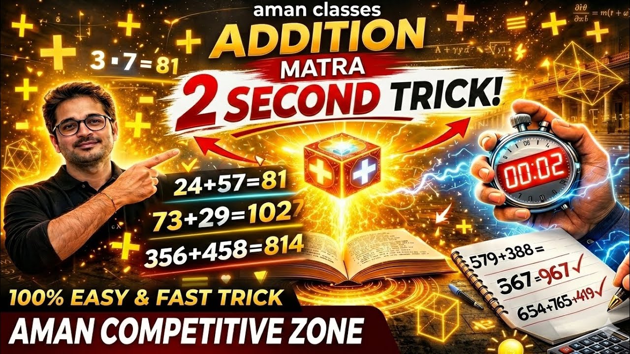 Fast Addition Method for Competitive Exams| Easy Maths TrickAddition Ka Sabse Aasan Tarika |by aman