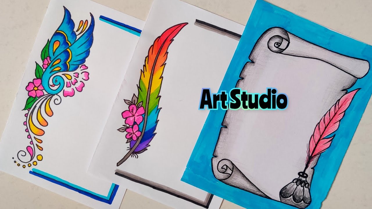 3 New Border Designs/Project Work Designs/Projector/Side/Front Page Design/Book/File Decoration Idea