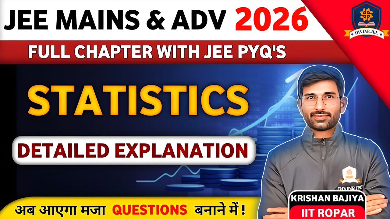 Statistics | L-3 |Variance, Standard Deviation, jee PYQ JEE Mains | #statistics #jee