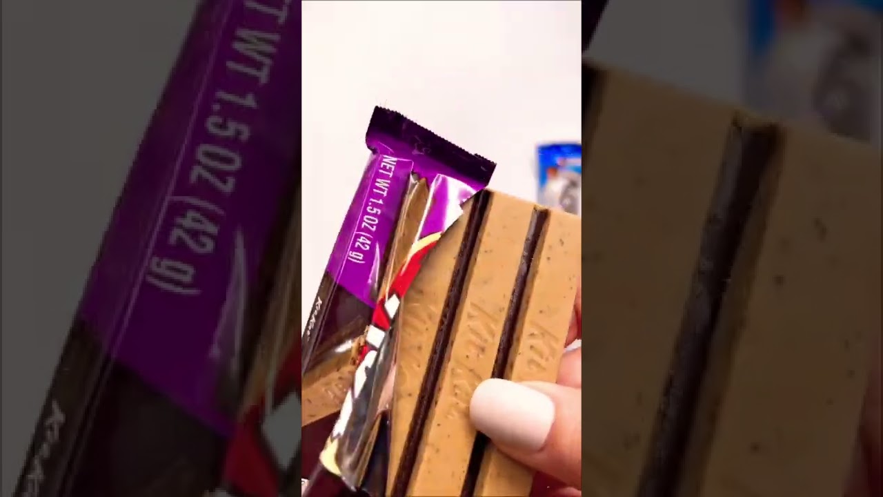 Asmr unwrapping Kit Kat duos mocha chocolate latte candy bar #shorts satisfying video ￼