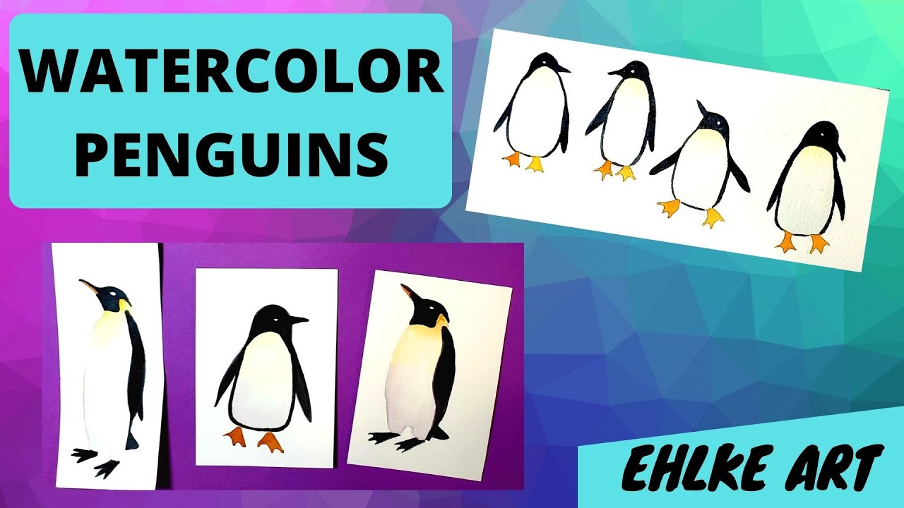 How to PAINT a PENGUIN in WATERCOLOR