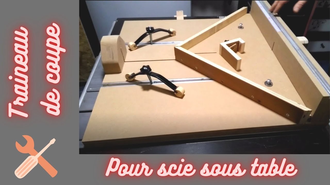 Traineau de coupe classique avec accessoires pour scie sous table