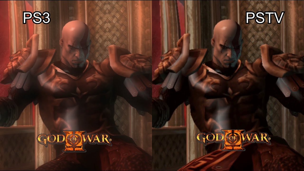 God of War II HD PS3 vs PSTV gameplay comparison