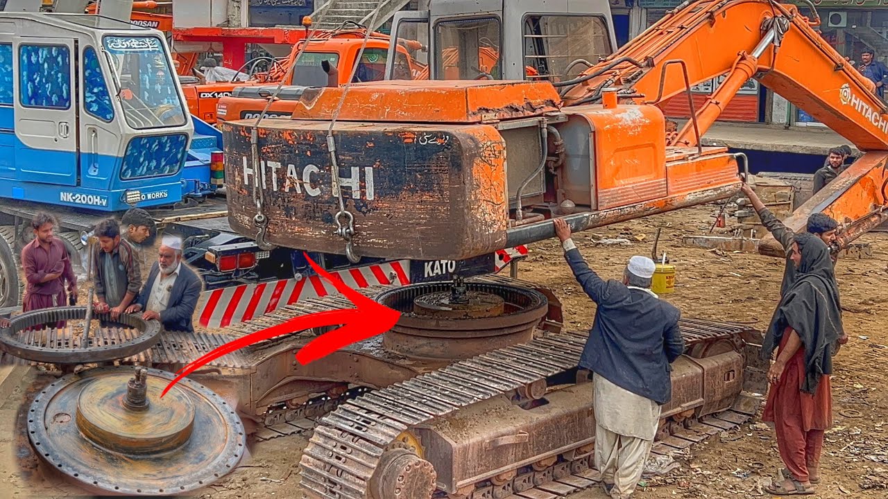 Excavator Swinging Failed | Replacing Of Swing Gear By expert mechanics