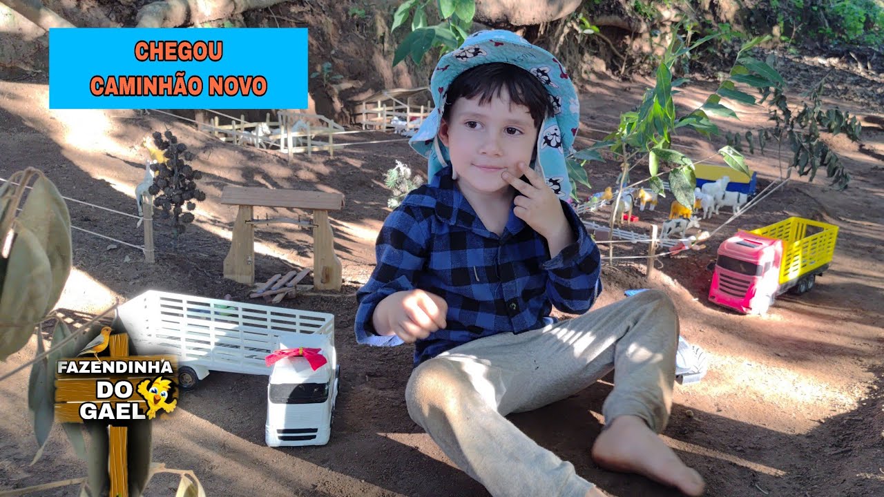 CHEGOU CAMINHÃO NOVO FAZENDINHA DO GAEL |  E CAVALOS bois de brinquedo  