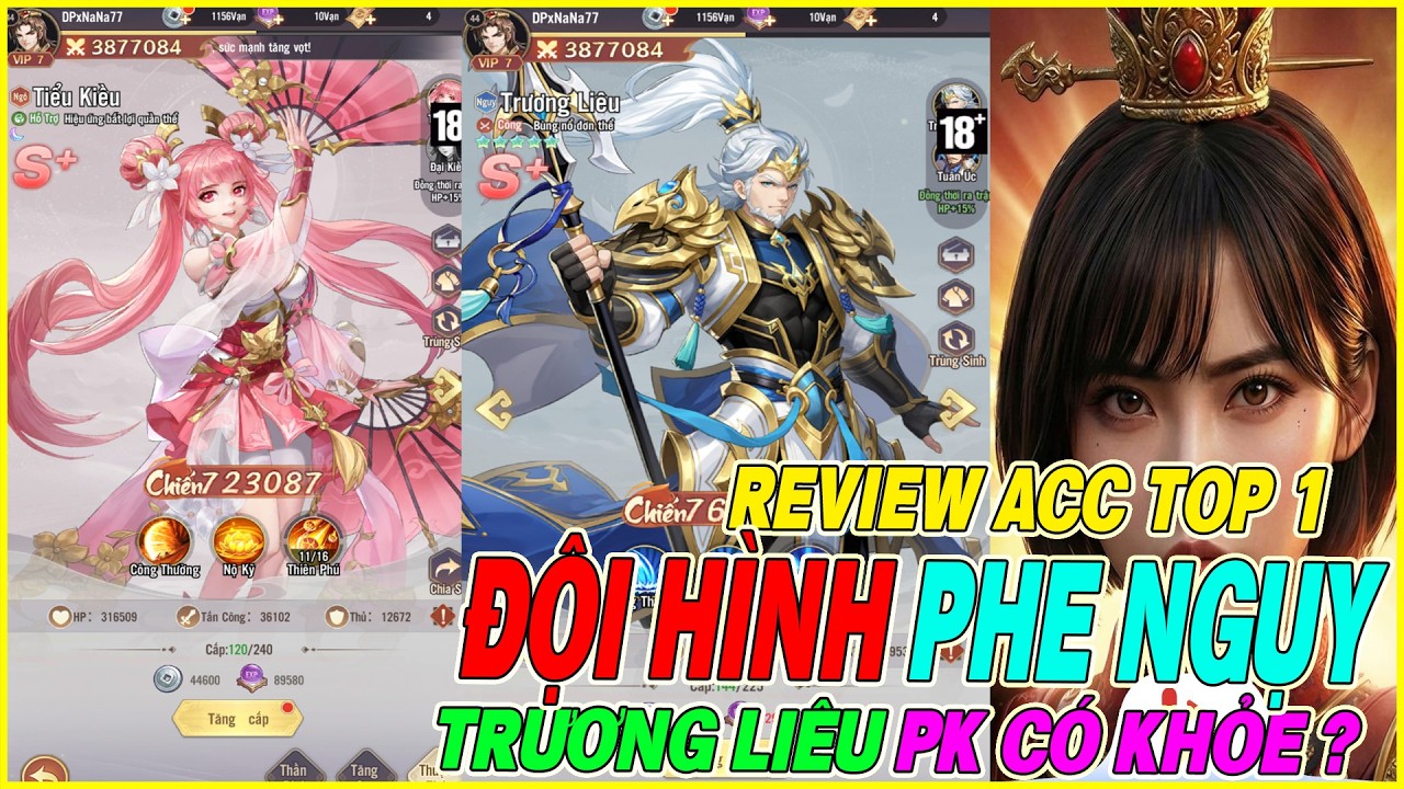 review top 1 Samkok Tam Quốc - Vplay sever 74 với dame chính TRƯƠNG LIÊU