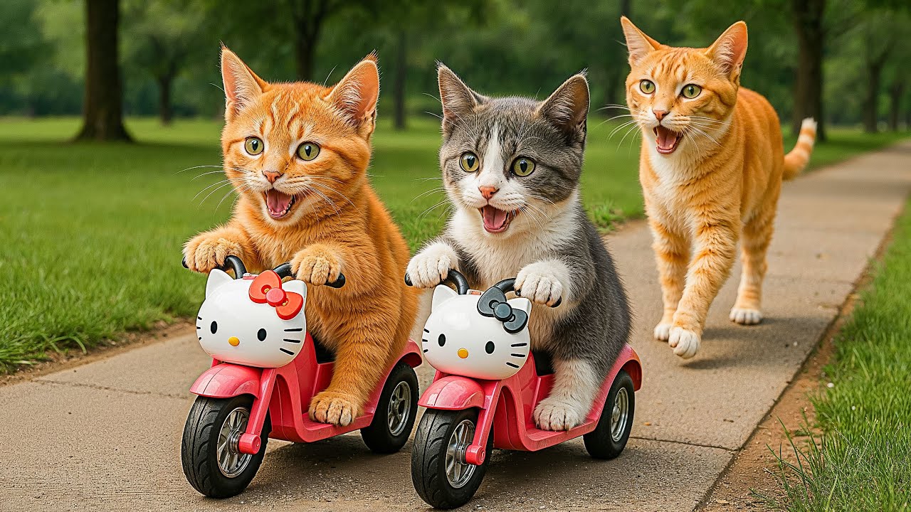 Mama Cat Harvests Potatoes on the Farm to Make Kitten’s Toy Motorcycle Dream Come True🐾🐱💖