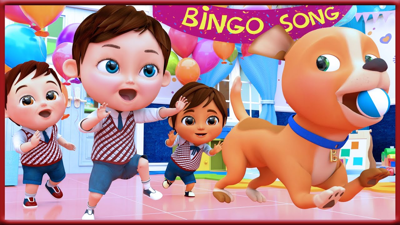 ¡BINGO! perro de escuela ,Bebé Tiburón ,Cinco Monitos,Cumpleaños Feliz- Banana Cartoon Español