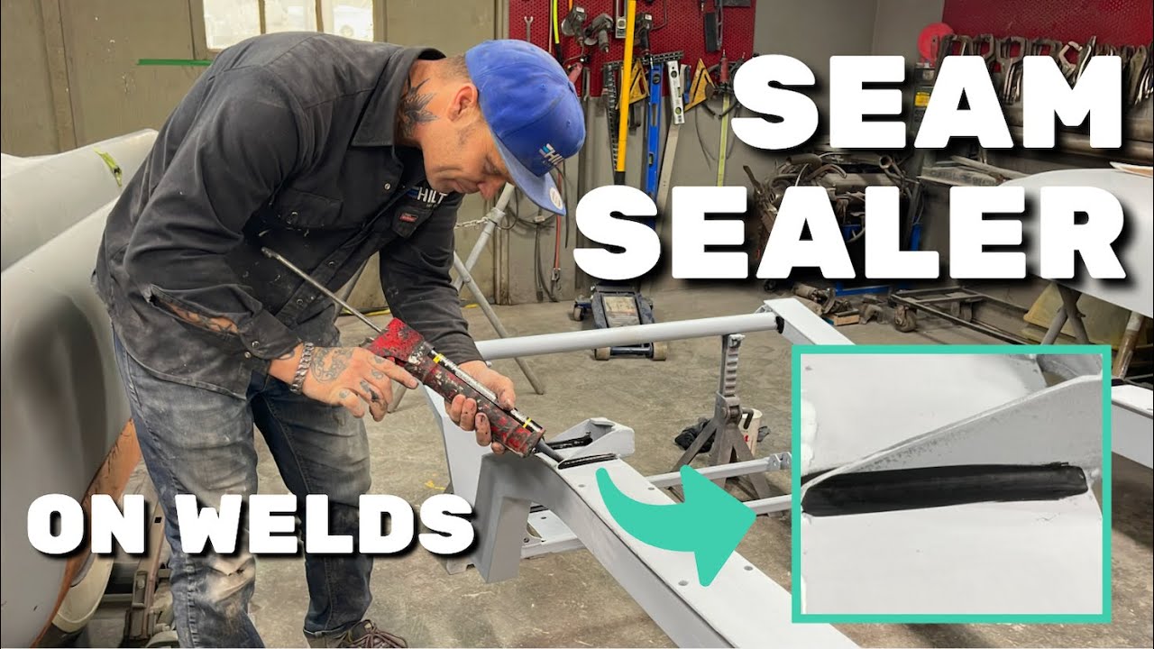 Applying Seam Sealer on Welds on Custom Built Chassis