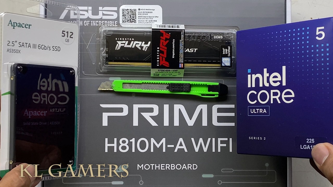 intel Core ULTRA 5 225 ASUS PRIME H810M-A WIFI Apacer SSD mbox Spartan V3 Office PC Build
