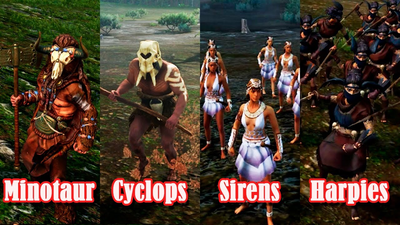 Total War Saga: Troy | All Mythical Units | Minotaur, Cyclops, Sirens, Spartol, Centaur Elders