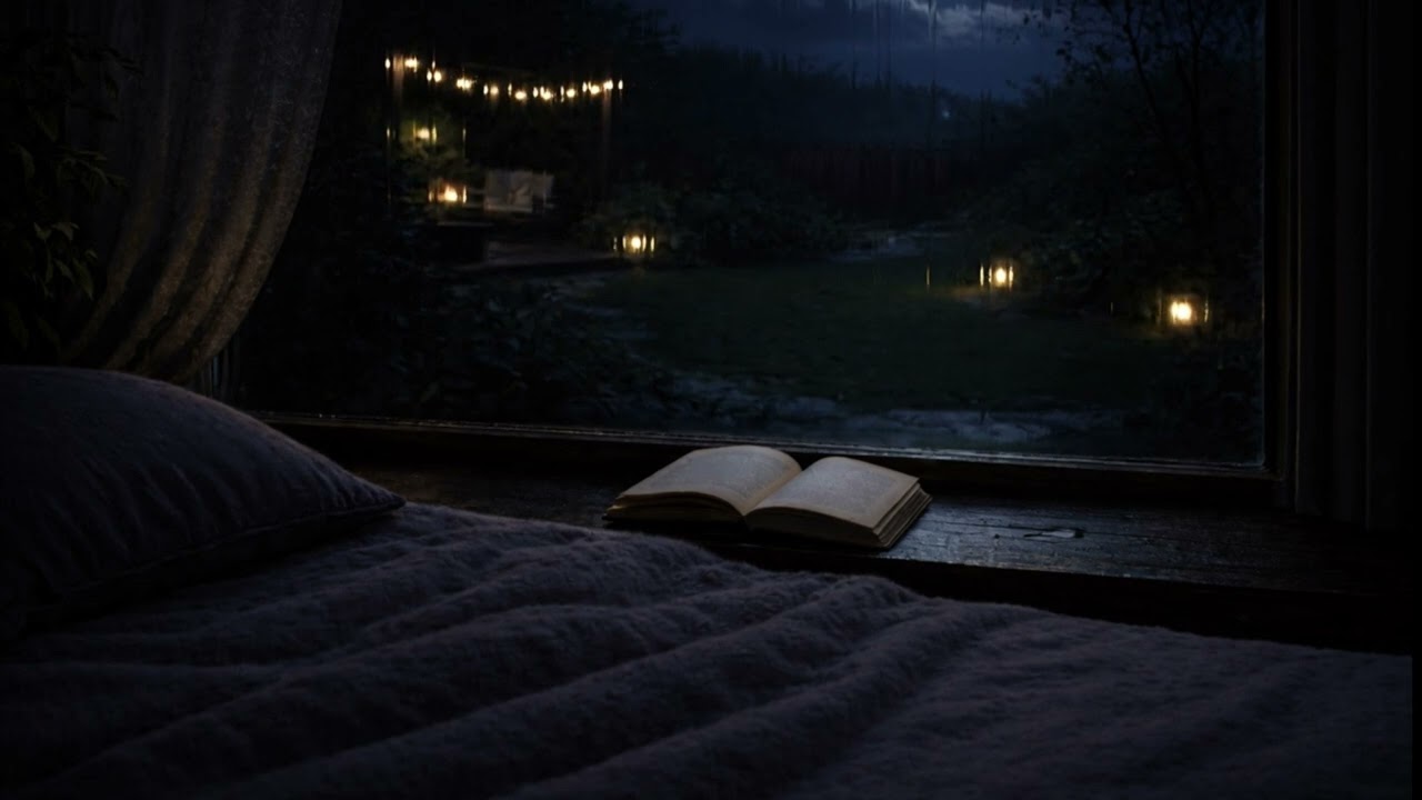 4 Hours Rain on Glass | Forest Cabin Sleep Ambience