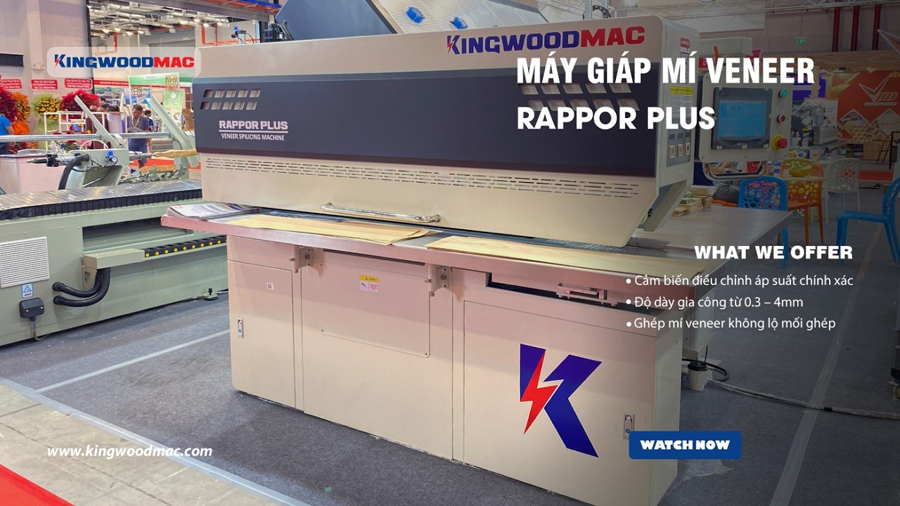 Giáp mí veneer không lộ đường ghép | Máy giáp mí veneer tự động | Máy Gỗ Kingwoodmac