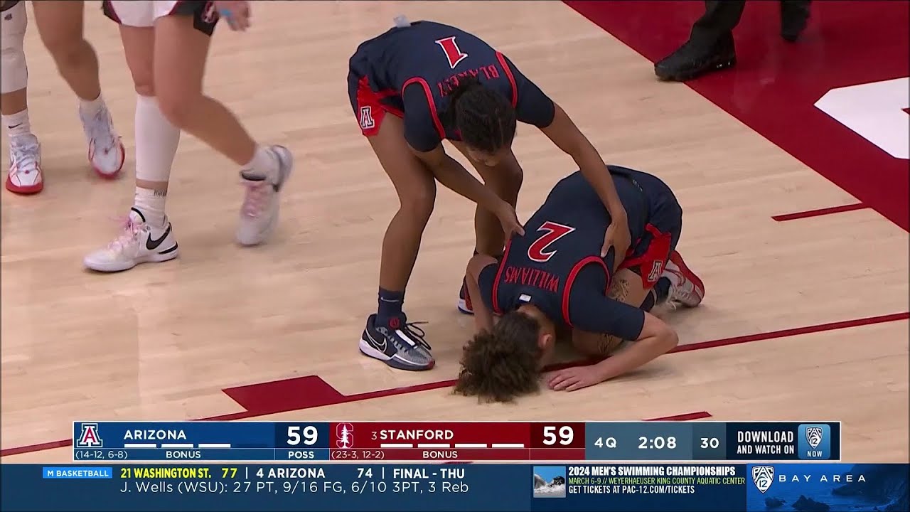 😳 Jada Williams FLATTENED, RUN OVER. Refs Review Foul | #3 Stanford Cardinal vs Arizona Wildcats