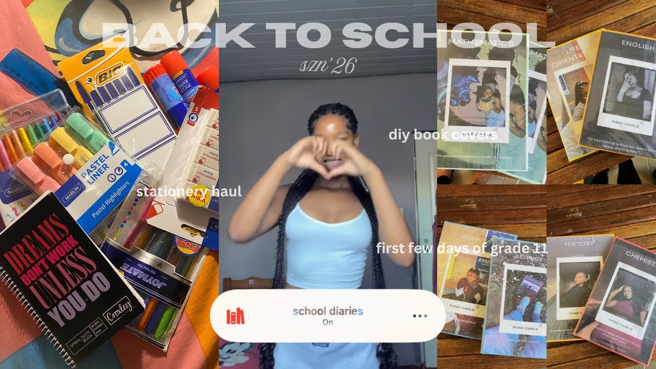 BACK TO SCHOOL SZN | stationery haul , first day of grade 11 , diy book covers and more | #vlog 