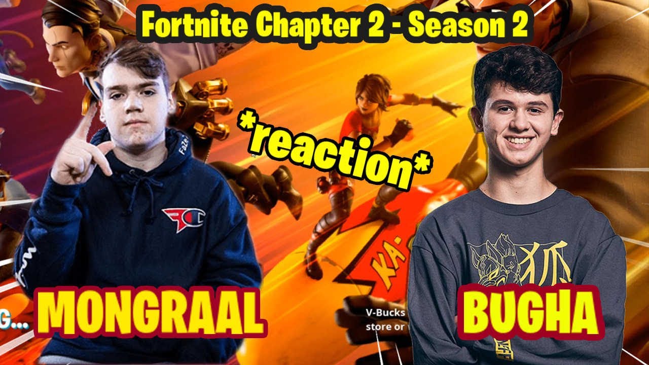 BUGHA & MONGRAAL Reaction to Fortnite Chapter 2 - Season 2 | BATTLE PASS MAX 100 TIERS!