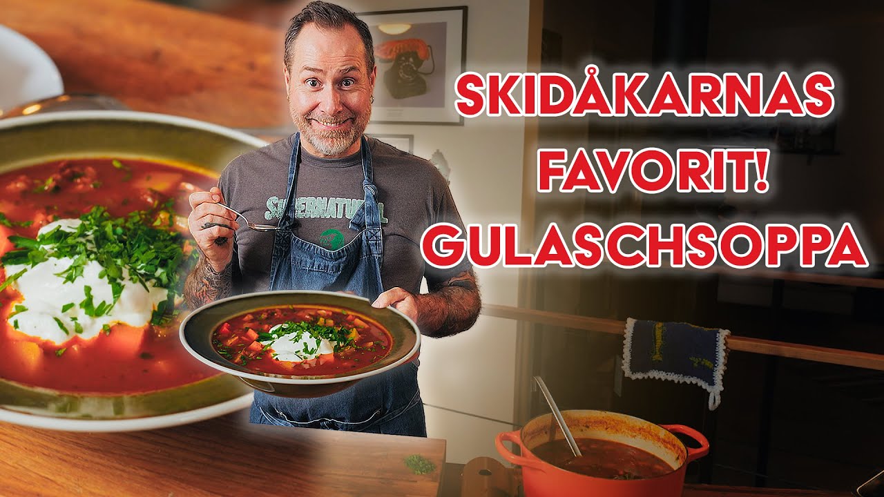 Gulaschsoppa med vitlöksbröd