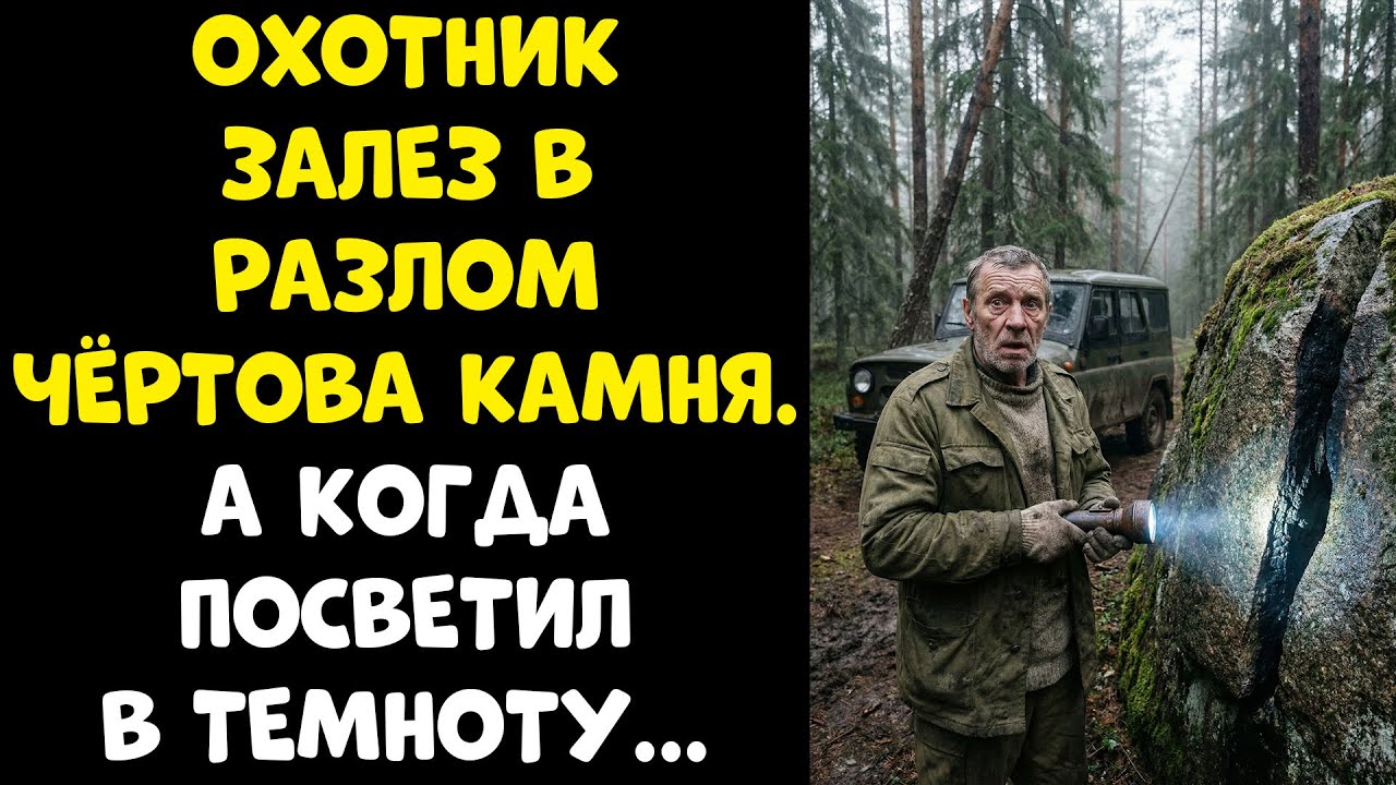 Охотник залез в разлом Чёртова камня, а когда посветил вниз — обомлел...