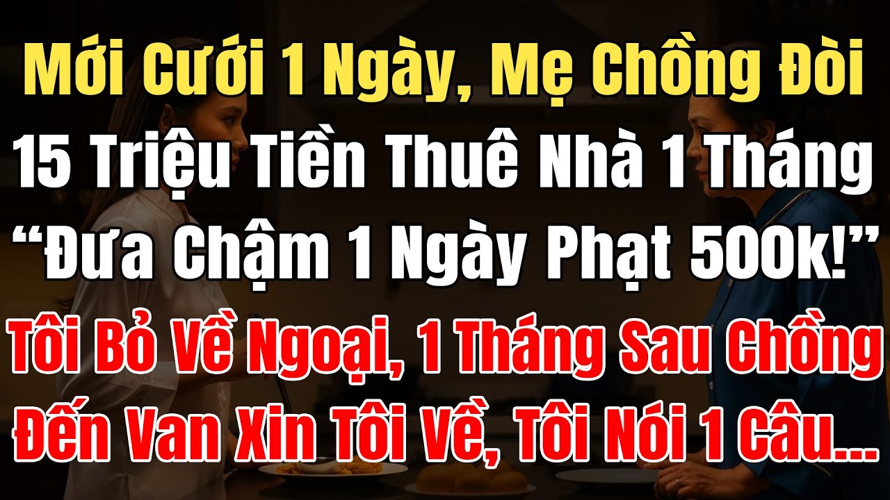Mới Cưới 1 Ngày, Mẹ Chồng Đòi 15 Triệu Tiền Thuê Nhà: “Đưa Chậm 1 Ngày Phạt 500k!” Tôi Bỏ Về Ngoại..