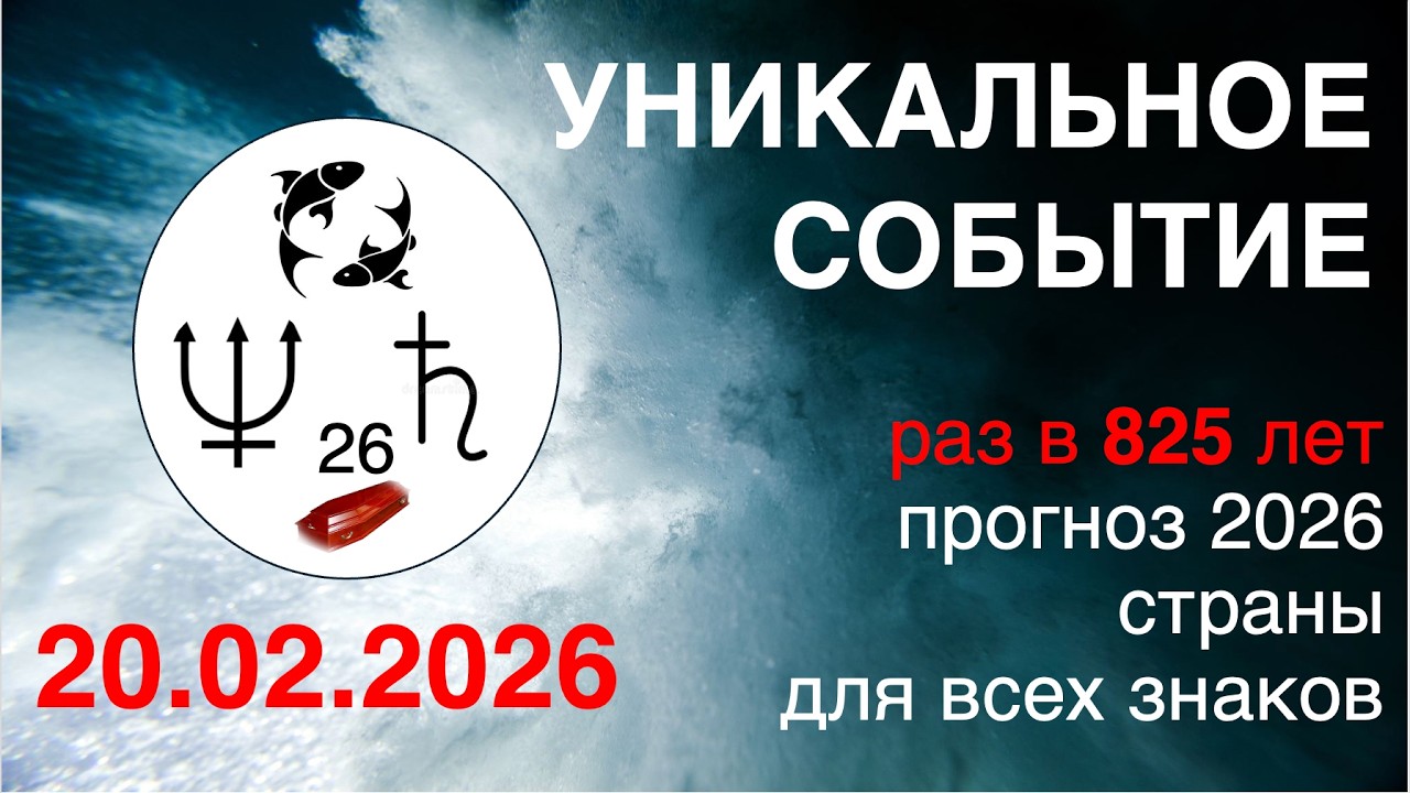 прогноз 2026. Израиль, Иран, Украина, Беларусь, Россия.  Для всех знаков.  Соединение Сатурн+Нептун